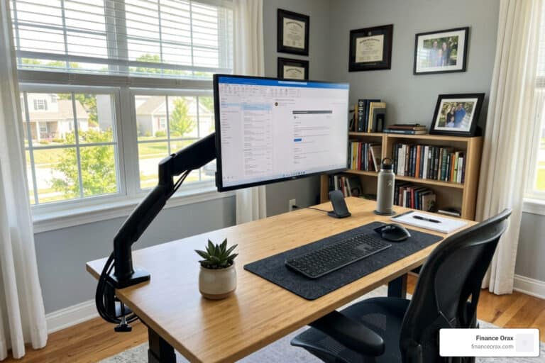 adjustable monitor arm setup