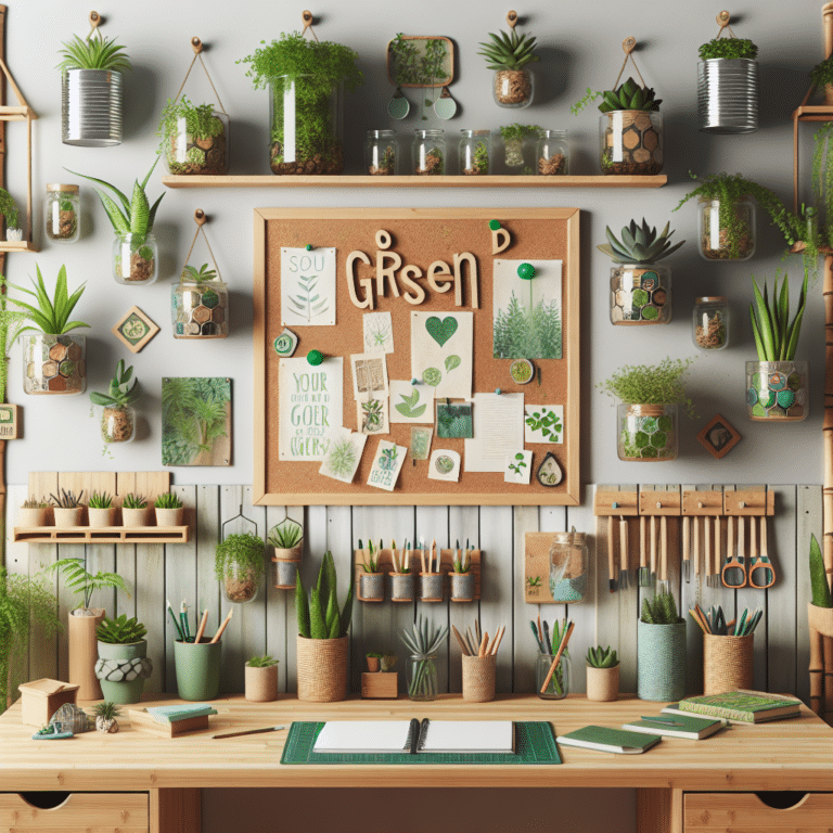 Wall Decor Ideas for a Green and Sustainable Desk Area