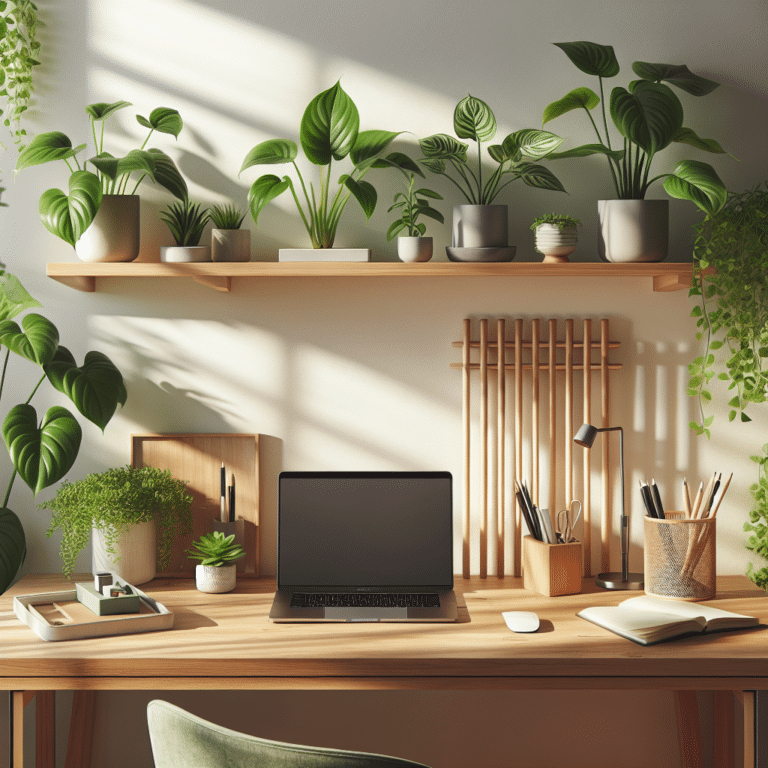 Create a Relaxing Workspace with Plant-Based Decor