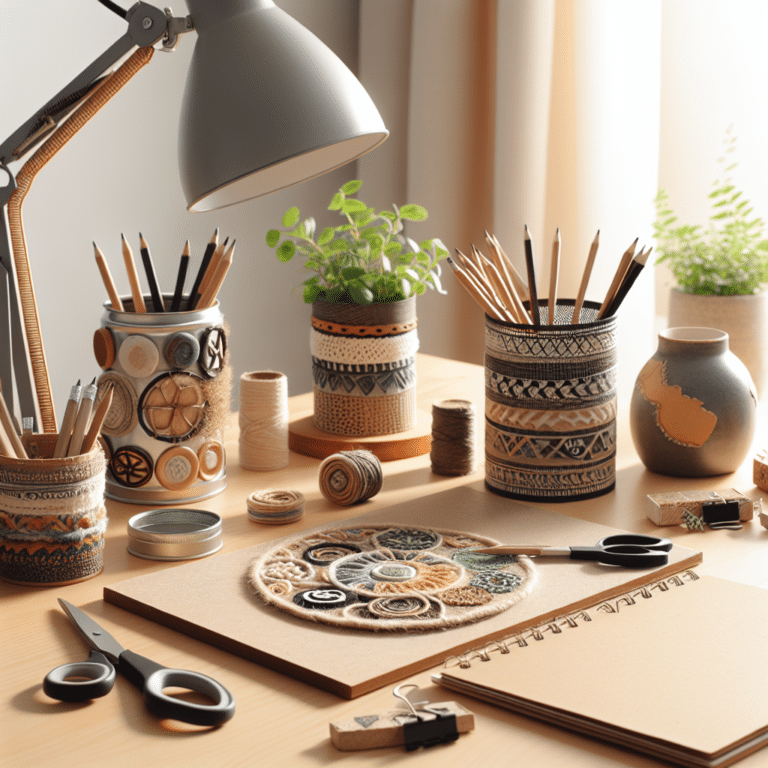 Achieving Stylish Desk Decor Using Recycled Materials