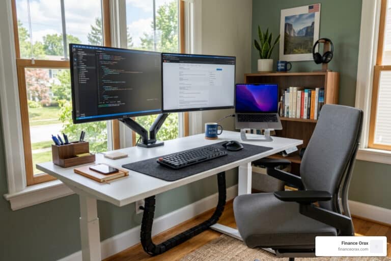 standing desk setup